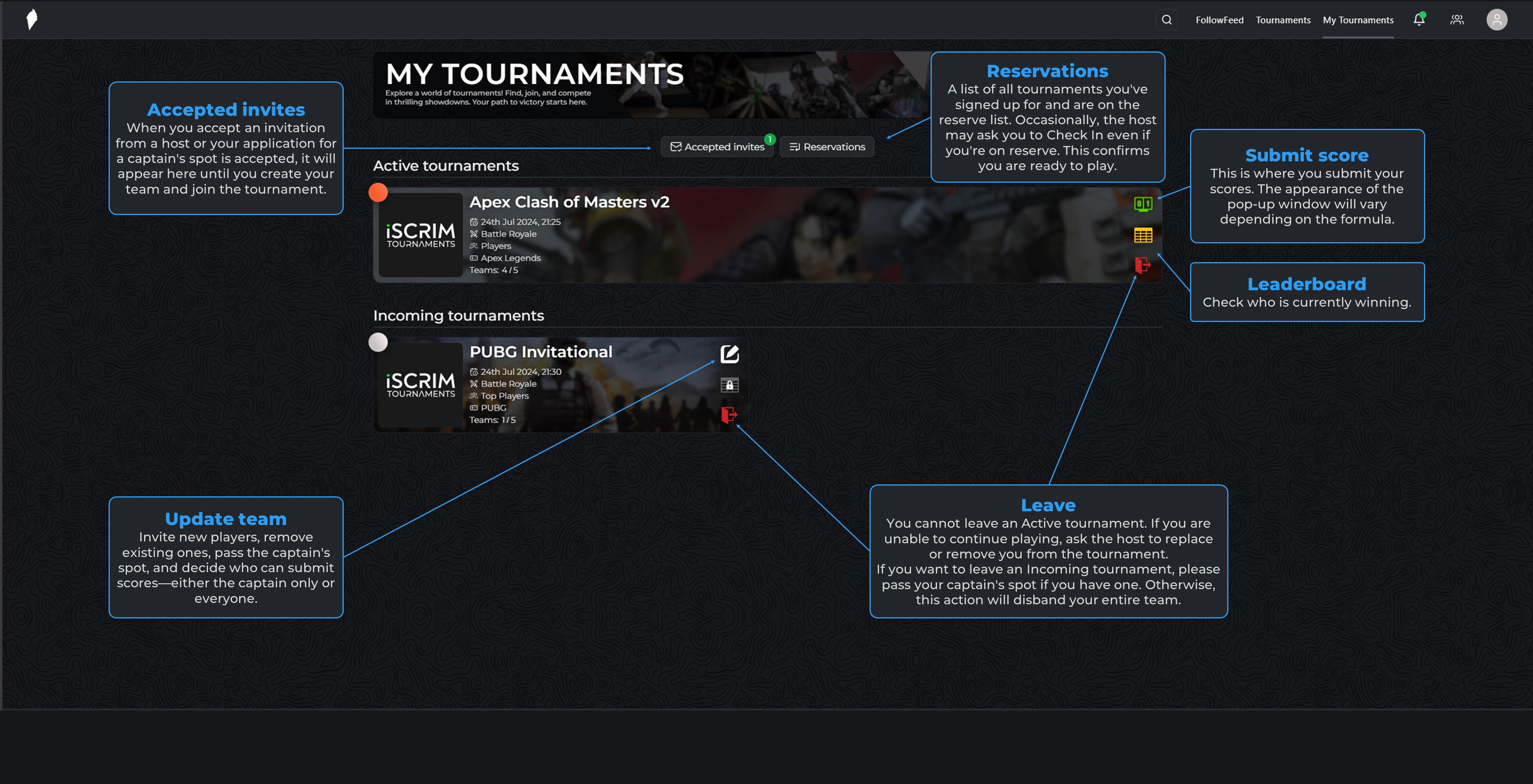 My Tournaments